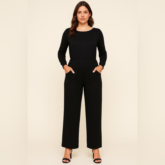 Chicme Pants - CHICME Size M – Black Open-Back Jumpsuit Women’s, Soft Stretch Minimalist Style